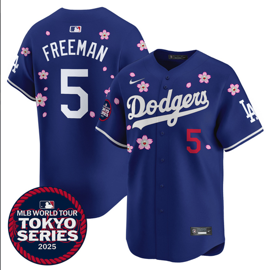 Men Los Angeles Dodgers #5 Freeman Tokyo Series 2025 blue Limited Stitched Jersey->nfl hats->Sports Caps